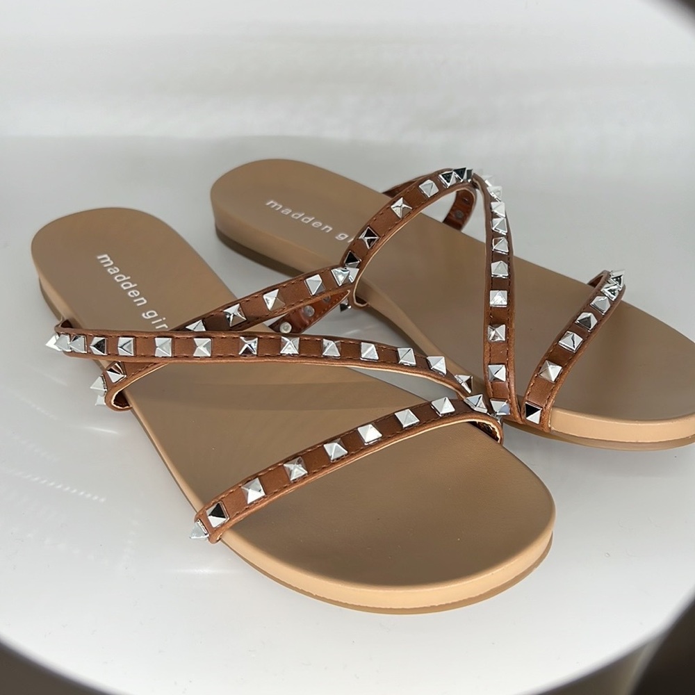 Madden Girl | Candy Faux Leather | Studded Slide Sandals | Women’s 7